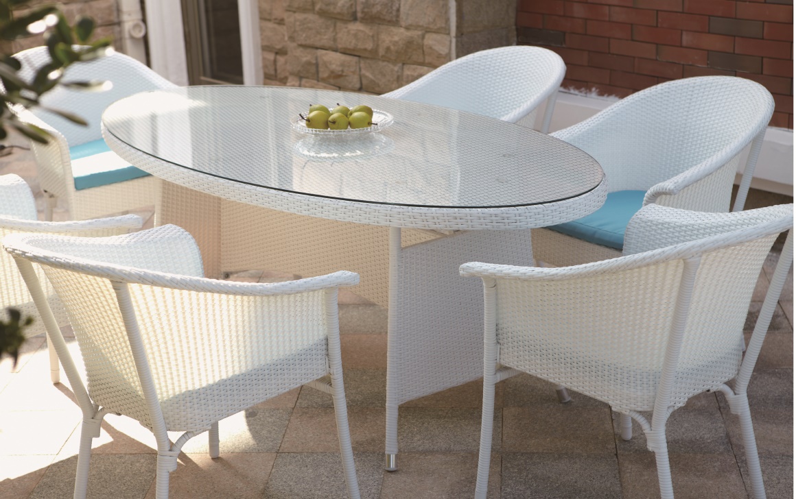 Swan Elliptical Wicker 6 Seat Set